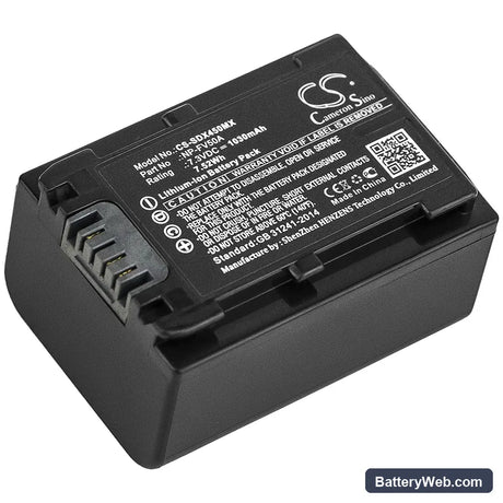 Sony FDR-AX40 Replacement Battery, 7.3V, 1030mAh, Li-ion 1