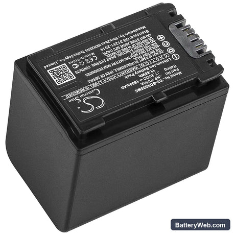 Sony FDR-AX40 Replacement Battery, 7.3V, 1600mAh, Li-ion 2
