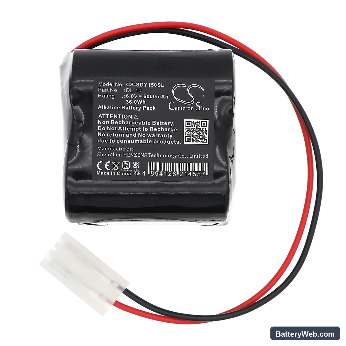 DoorLock Replacement Battery, 6V, 6000mAh, Alkaline 3