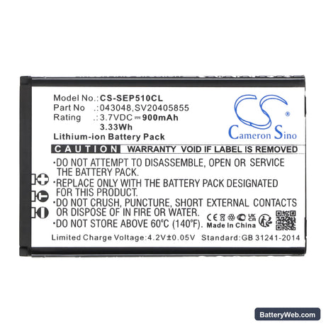 Swissvoice ePure Replacement Battery, 3.7V, 900mAh, Li-ion 3