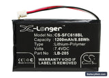 Safescan 6185 Replacement Battery, 7.4V, 1200mAh, Li-Polymer 1
