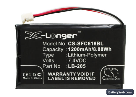 Safescan 6185 Replacement Battery, 7.4V, 1200mAh, Li-Polymer 1