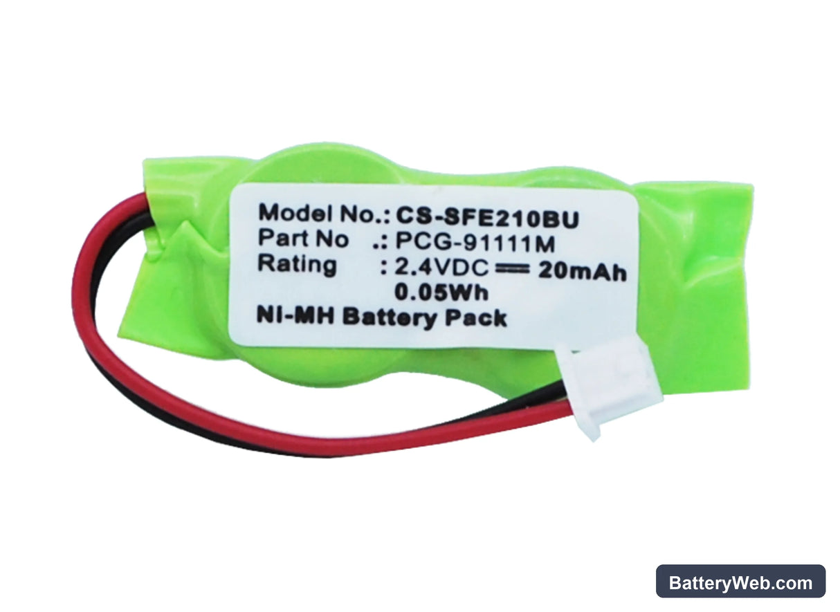 Sony VAIO PCG-GRX3P Replacement Battery, 2.4V, 20mAh, Ni-MH 1