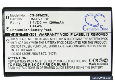 JNC Multimedia SSF-M2 Replacement Battery, 3.7V, 1200mAh, Li-ion 5