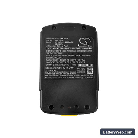 Stanley FMC620 Replacement Battery, 20V, 2000mAh, Li-ion 5