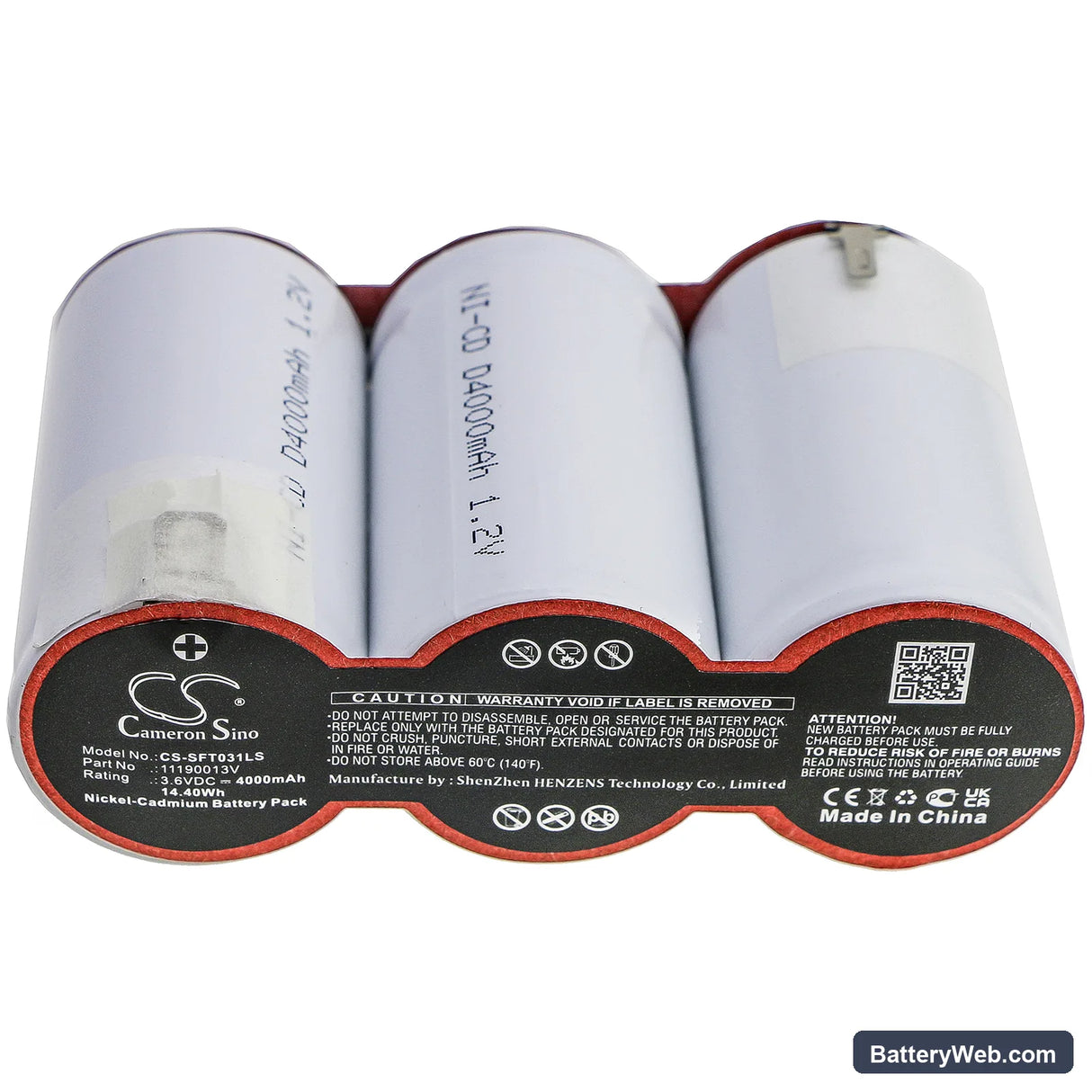 Van Lien 11190013V Replacement Battery, 3.6V, 4000mAh, Ni-CD 3
