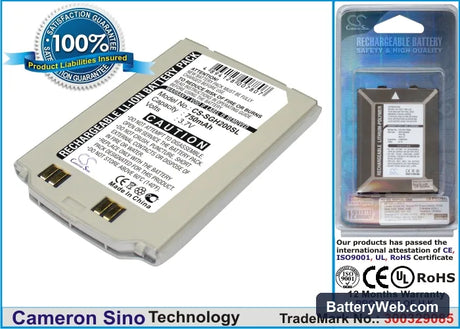 Samsung SGH-S200 Replacement Battery, 3.7V, 750mAh, Li-ion 1