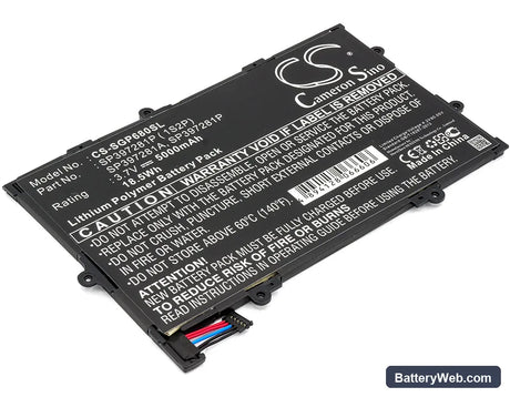 Samsung Galaxy Tab 7.7 Replacement Battery, 3.7V, 5000mAh, Li-Polymer 1