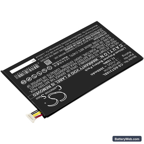 Samsung Galaxy Tab3 Replacement Battery, 3.7V, 3000mAh, Li-Polymer 2