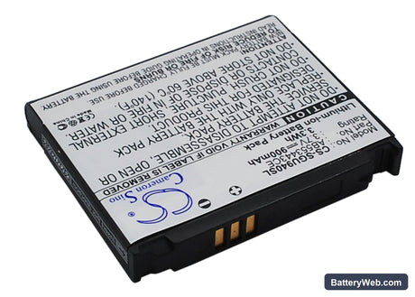 Samsung SGH-U940 Replacement Battery, 3.7V, 900mAh, Li-ion 3