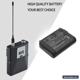 Shure ADX1 bodypack transmitter Replacement Battery, 3.7V, 1800mAh, Li-ion 6