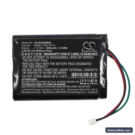 Shure MXW1 Replacement Battery, 3.7V, 850mAh, Li-ion 3