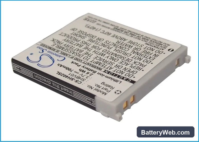 Sharp V402SH Replacement Battery, 3.7V, 700mAh, Li-ion 1