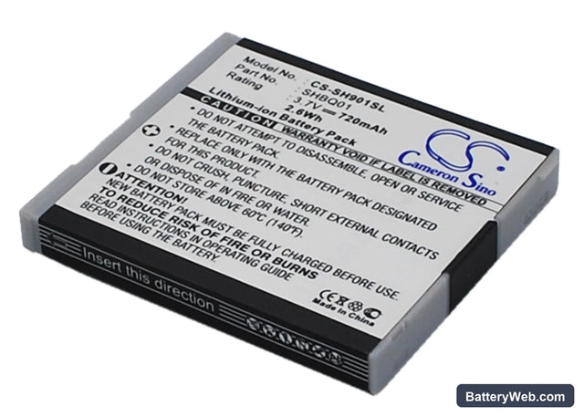 Sharp SH901iS Replacement Battery, 3.7V, 720mAh, Li-ion 1