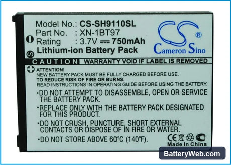 Sharp SH9110 Replacement Battery, 3.7V, 750mAh, Li-ion 5
