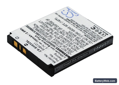 Sharp 932SH Replacement Battery, 3.7V, 700mAh, Li-ion 2