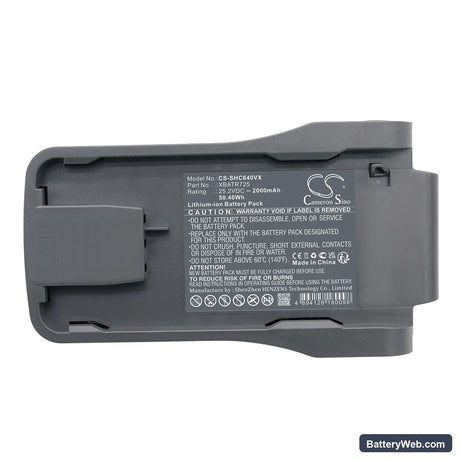 Shark IZ662H Replacement Battery, 25.2V, 2000mAh, Li-ion 5