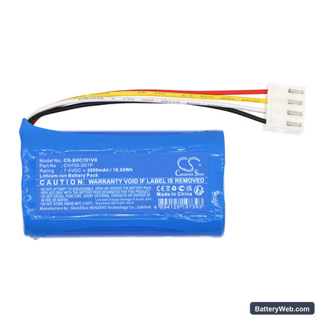 Shark CH701 Replacement Battery, 7.4V, 2600mAh, Li-ion 3