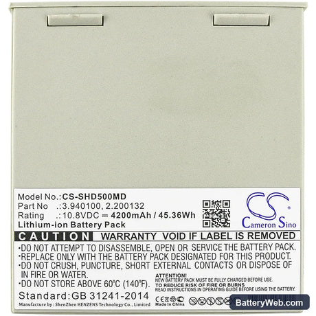 Schiller Defigard 5000 Replacement Battery, 10.8V, 4200mAh, Li-ion 3