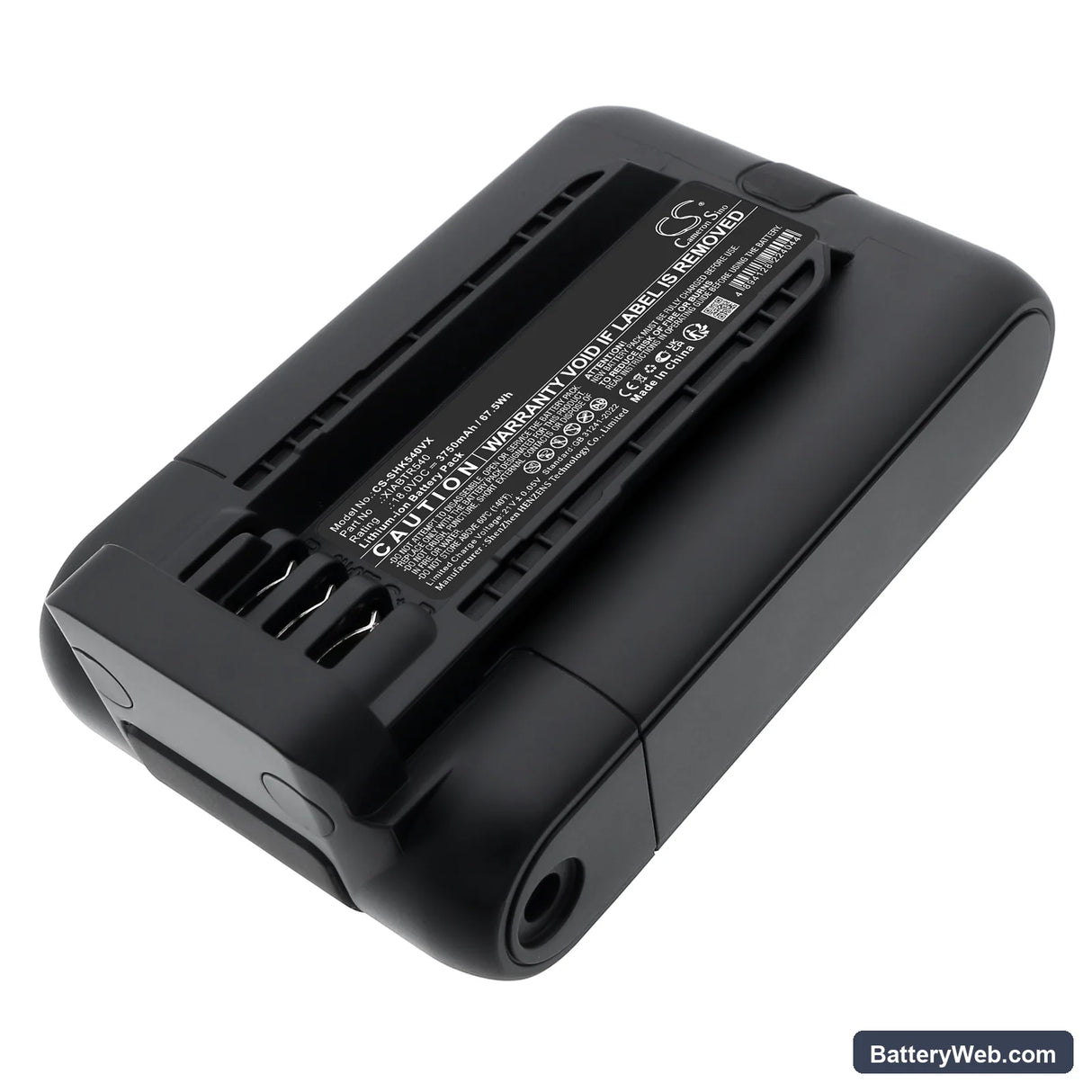 Shark Replacement Battery, 18V, 3750mAh, Li-ion 1