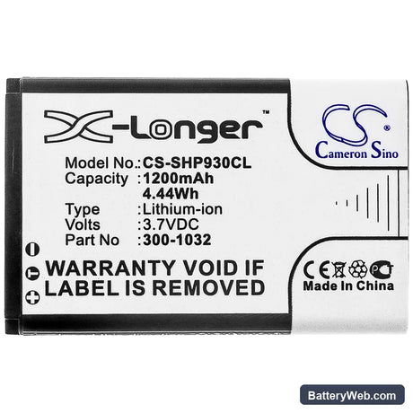 Shoretel IP930D Replacement Battery, 3.7V, 1200mAh, Li-ion 3