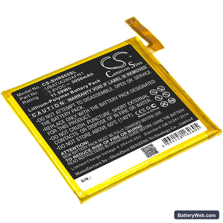 Sharp Aquos R Replacement Battery, 3.8V, 3050mAh, Li-Polymer 1