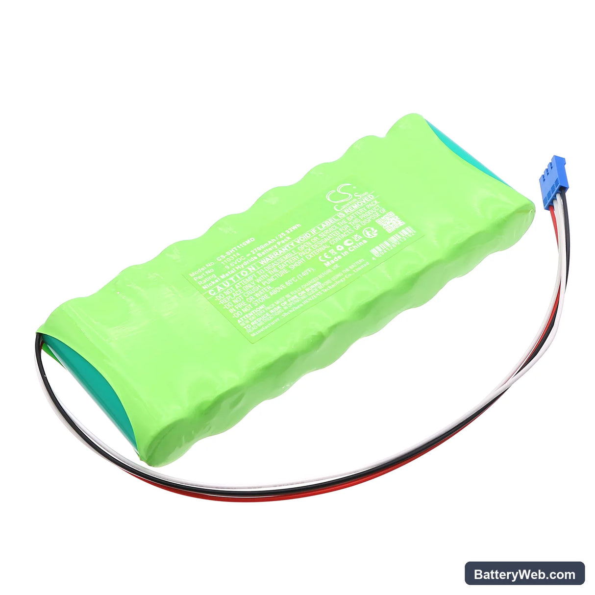 Schiller AT-10 Plus EKG Machine Replacement Battery, 9.6V, 2700mAh, Ni-MH 1