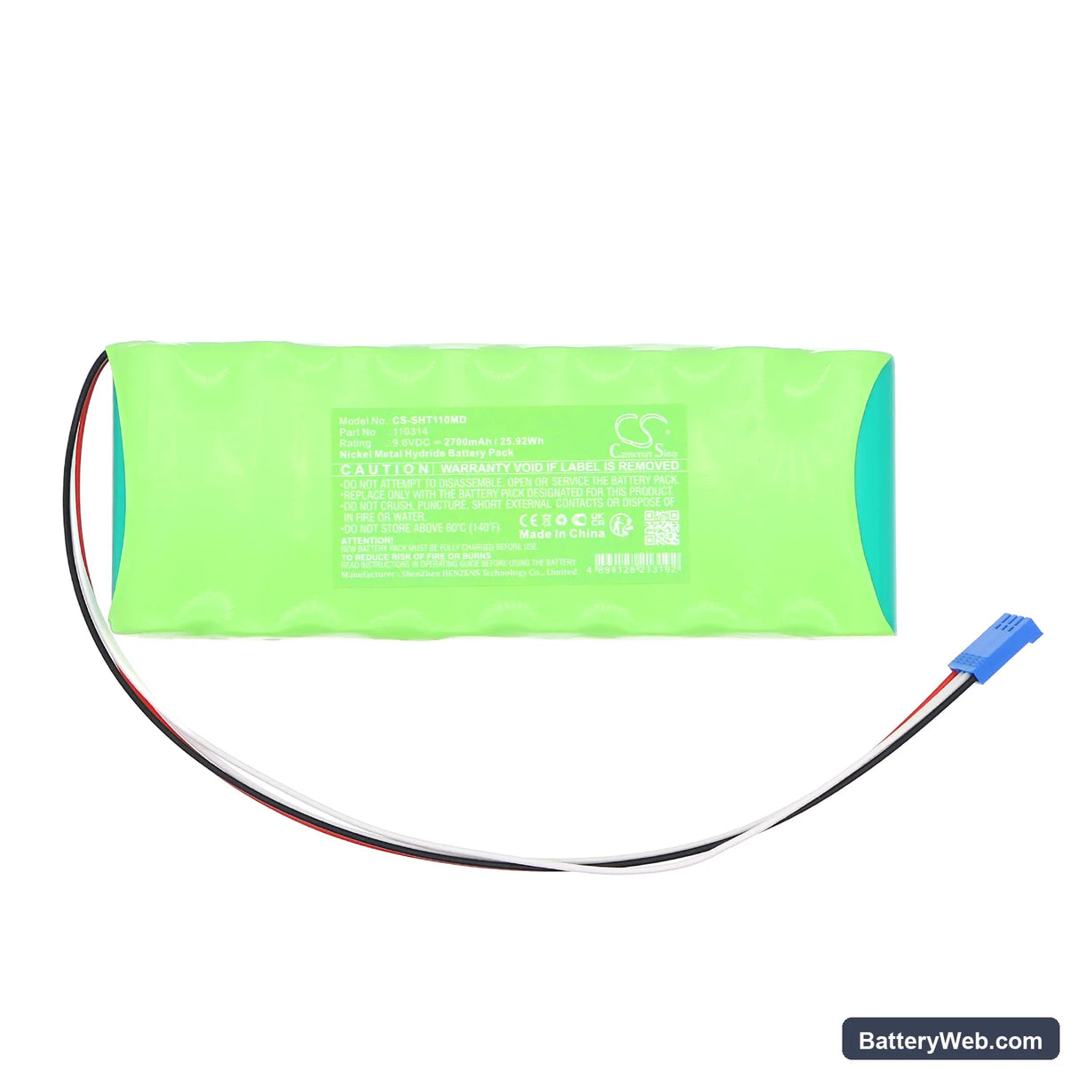 Schiller AT-10 Plus EKG Machine Replacement Battery, 9.6V, 2700mAh, Ni-MH 3
