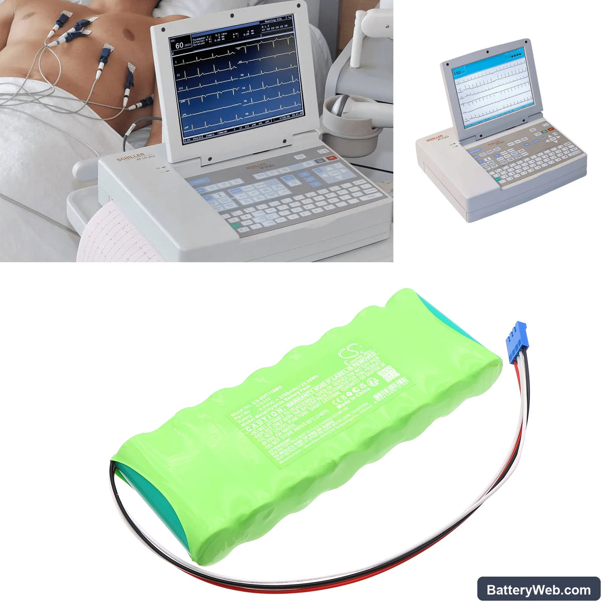 Schiller AT-10 Plus EKG Machine Replacement Battery, 9.6V, 2700mAh, Ni-MH 6