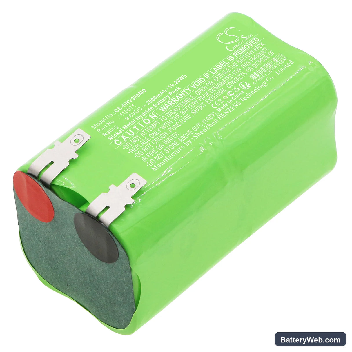 Schiller Cardiograph CV3 Replacement Battery, 9.6V, 2000mAh, Ni-MH 1
