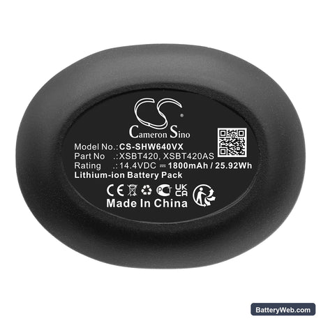 Shark QV410QBK Replacement Battery, 14.4V, 1800mAh, Li-ion 6