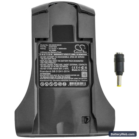 Shark X1 Replacement Battery, 21.6V, 2000mAh, Li-ion 5