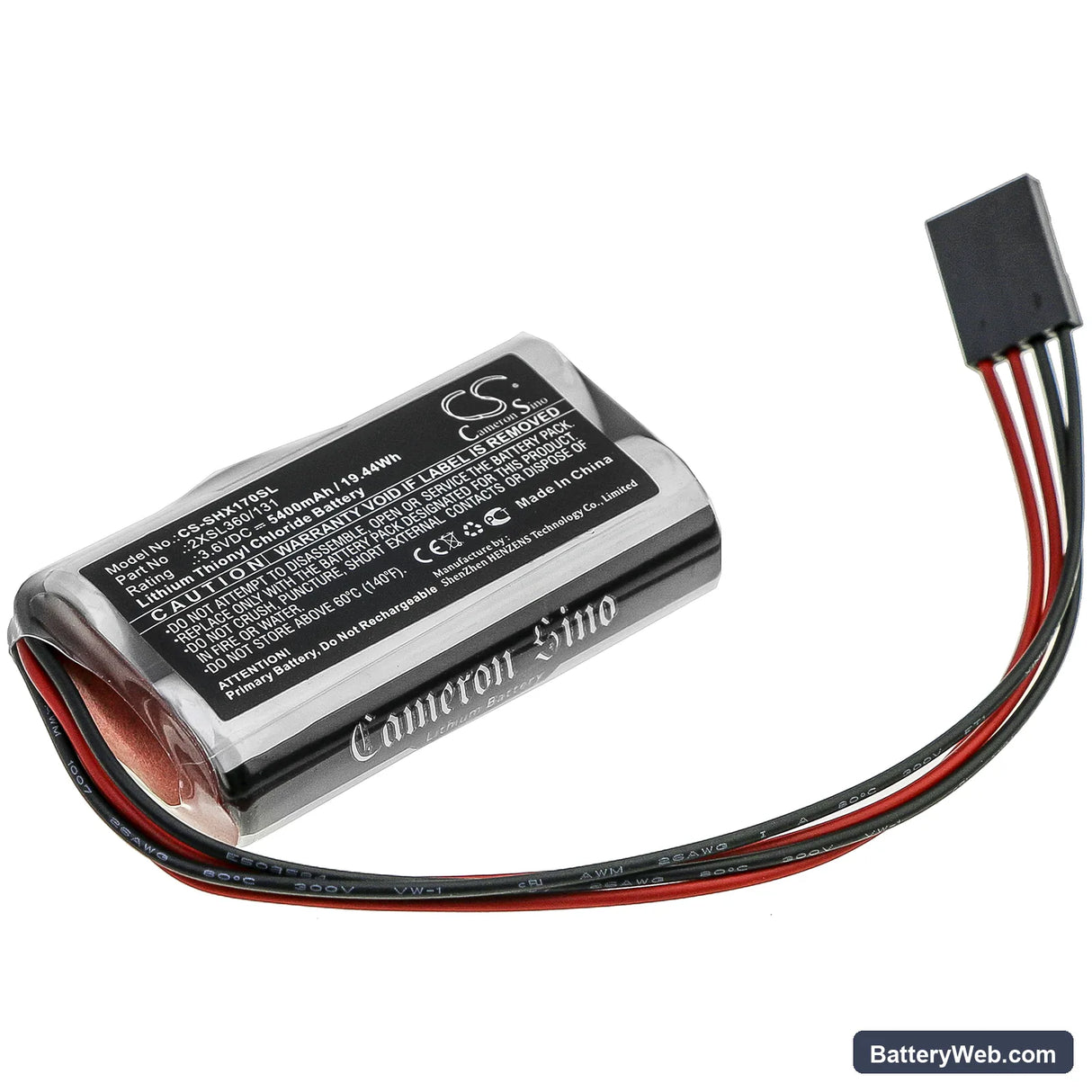 Schneider Tsx17 Replacement Battery, 3.6V, 5400mAh, Li-SOCl2 1