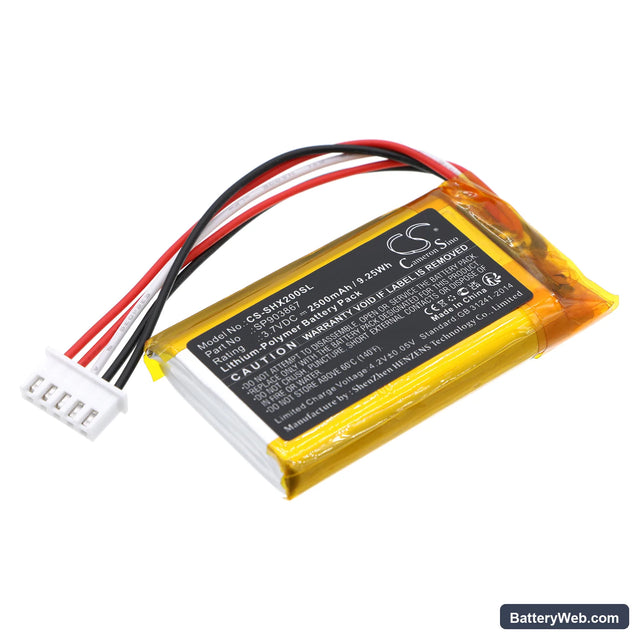 Sony SRS-XE200 Replacement Battery, 3.7V, 2500mAh, Li-Polymer 1