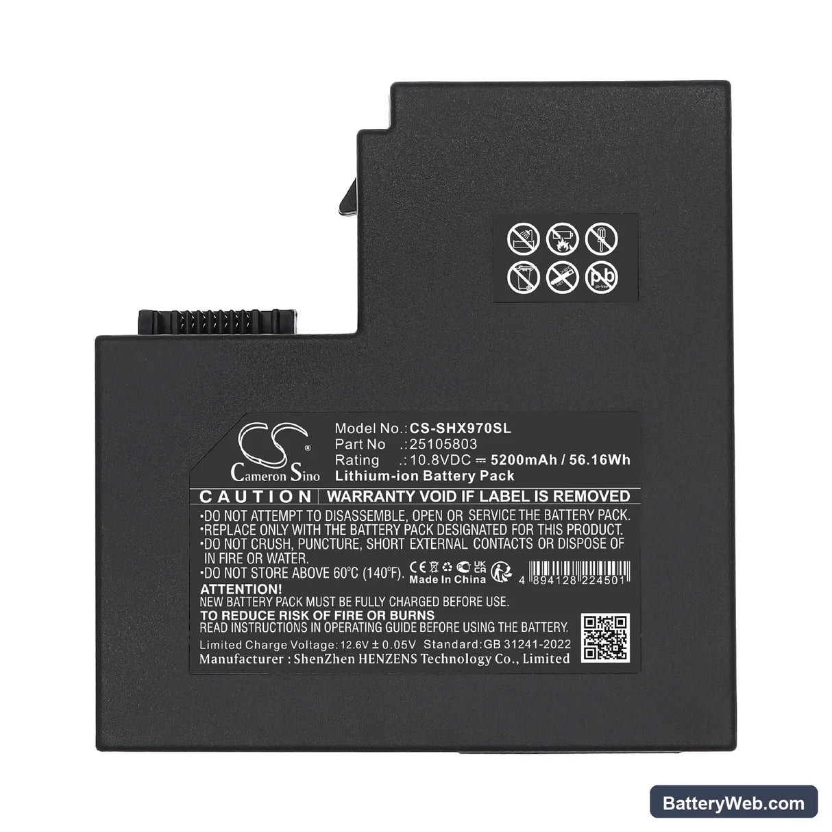 Shinho S16 Fusion Splicer Replacement Battery, 10.8V, 5200mAh, Li-ion 5