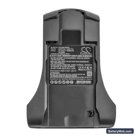 Shark IZ201 Replacement Battery, 25.2V, 2000mAh, Li-ion 5
