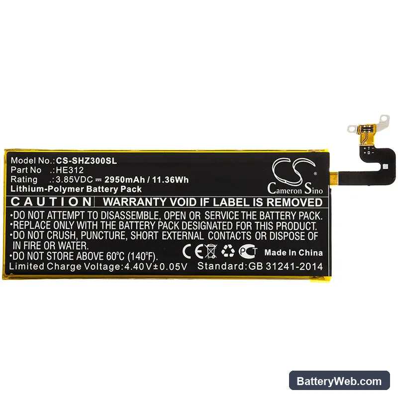 Sharp Z3 Replacement Battery, 3.85V, 2950mAh, Li-Polymer 3