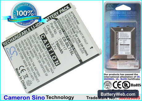 Siemens CL71 Replacement Battery, 3.7V, 750mAh, Li-ion 1