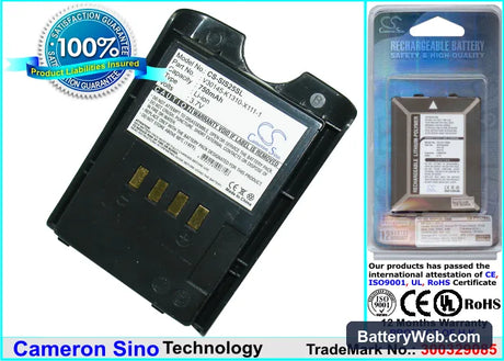 Siemens S25 Replacement Battery, 3.7V, 750mAh, Li-ion 1