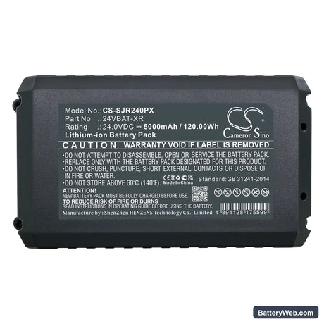 Snow Joe WA24C-LTE Replacement Battery, 24V, 5000mAh, Li-ion 5