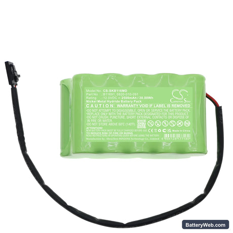 Stryker SP-1C Replacement Battery, 12V, 2500mAh, Ni-MH 3