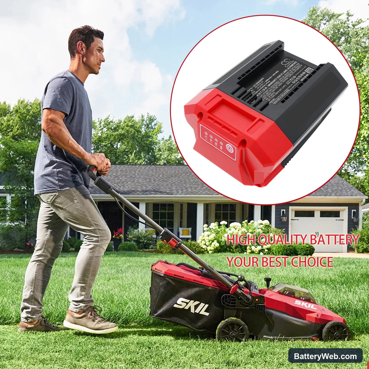Skil 24-inch 40V Hedge Trimmer Replacement Battery, 40V, 5000mAh, Li-ion 6