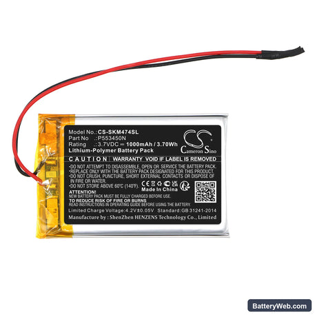 Skullcandy Shrapnel Mini Replacement Battery, 3.7V, 1000mAh, Li-Polymer 3