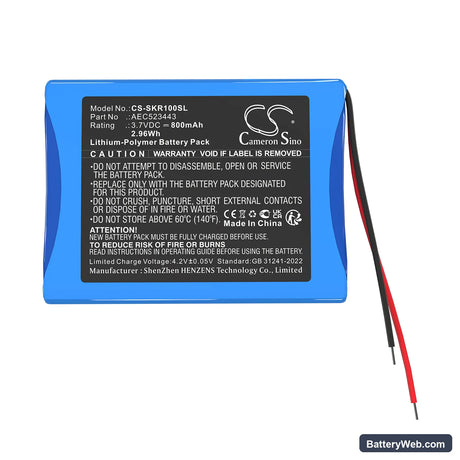 Skullcandy Soundmine Replacement Battery, 3.7V, 800mAh, Li-Polymer 3