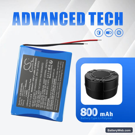 Skullcandy Soundmine Replacement Battery, 3.7V, 800mAh, Li-Polymer 7