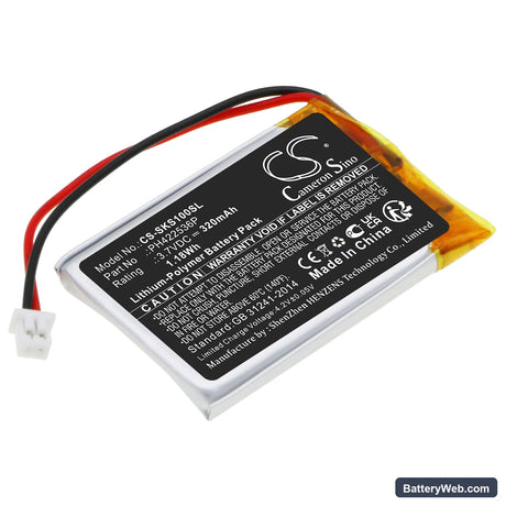 SkyBell Slim Line Mounting Bracket Replacement Battery, 3.7V, 320mAh, Li-Polymer 1