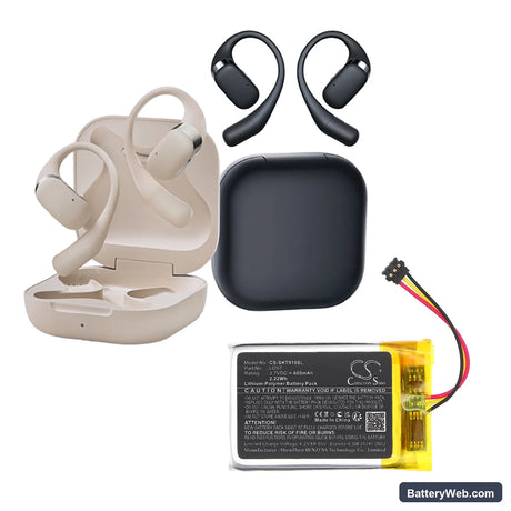 shokz Openfit T910 Charging Case Replacement Battery, 3.7V, 600mAh, Li-Polymer 6