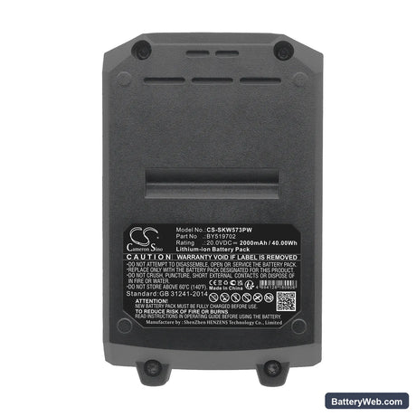 Skil 20V 0.6cm Hex Cordless Impact Driver Replacement Battery, 20V, 2000mAh, Li-ion 5
