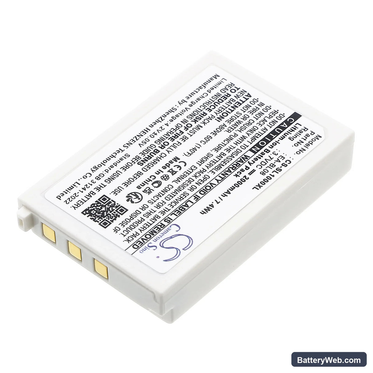 Sharp Zaurus SL-C1000 Replacement Battery, 3.7V, 2000mAh, Li-ion 2
