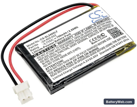 Solar LED Light SL-24000 Replacement Battery, 3.7V, 700mAh, Li-Polymer 1